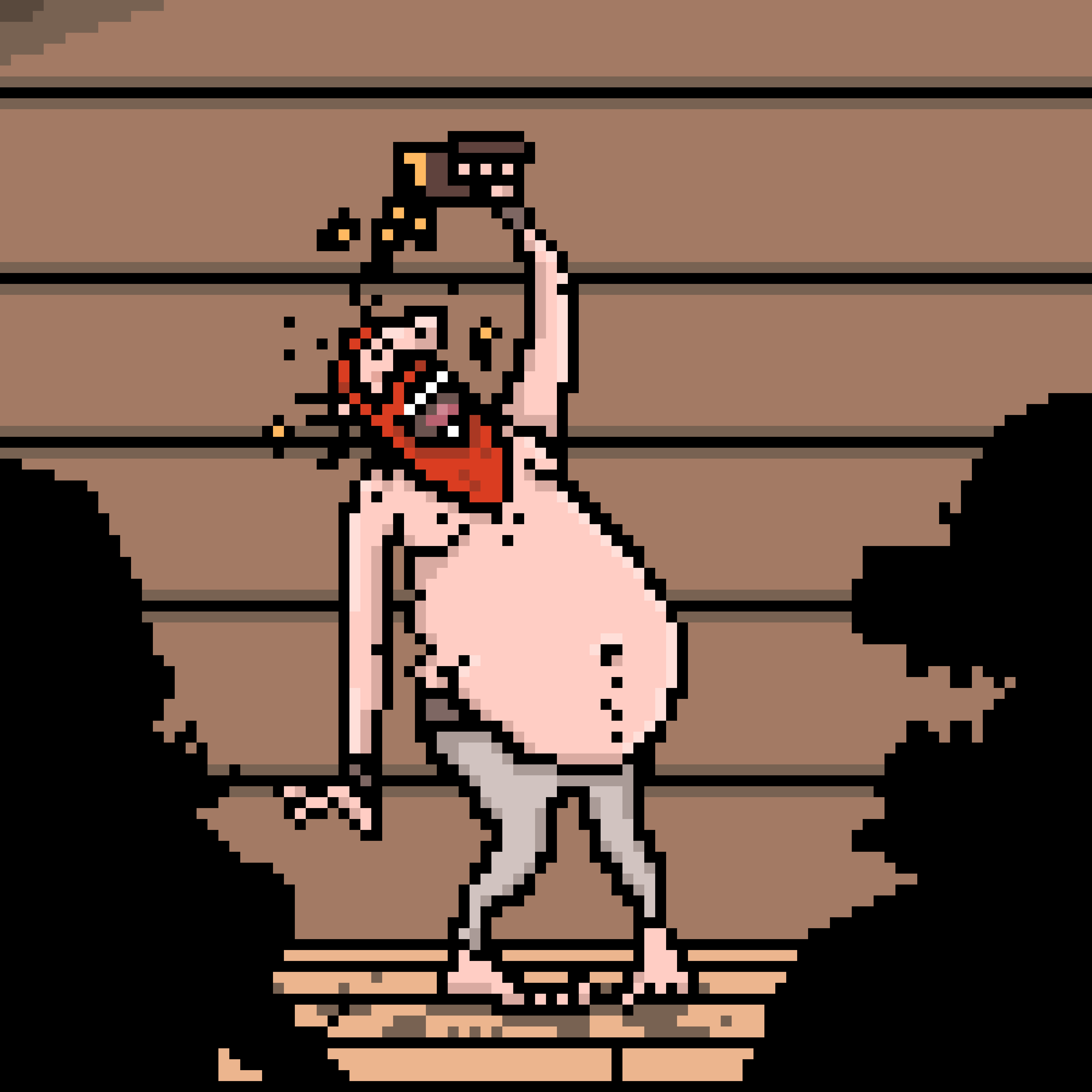 Pixel art image of drunk viking