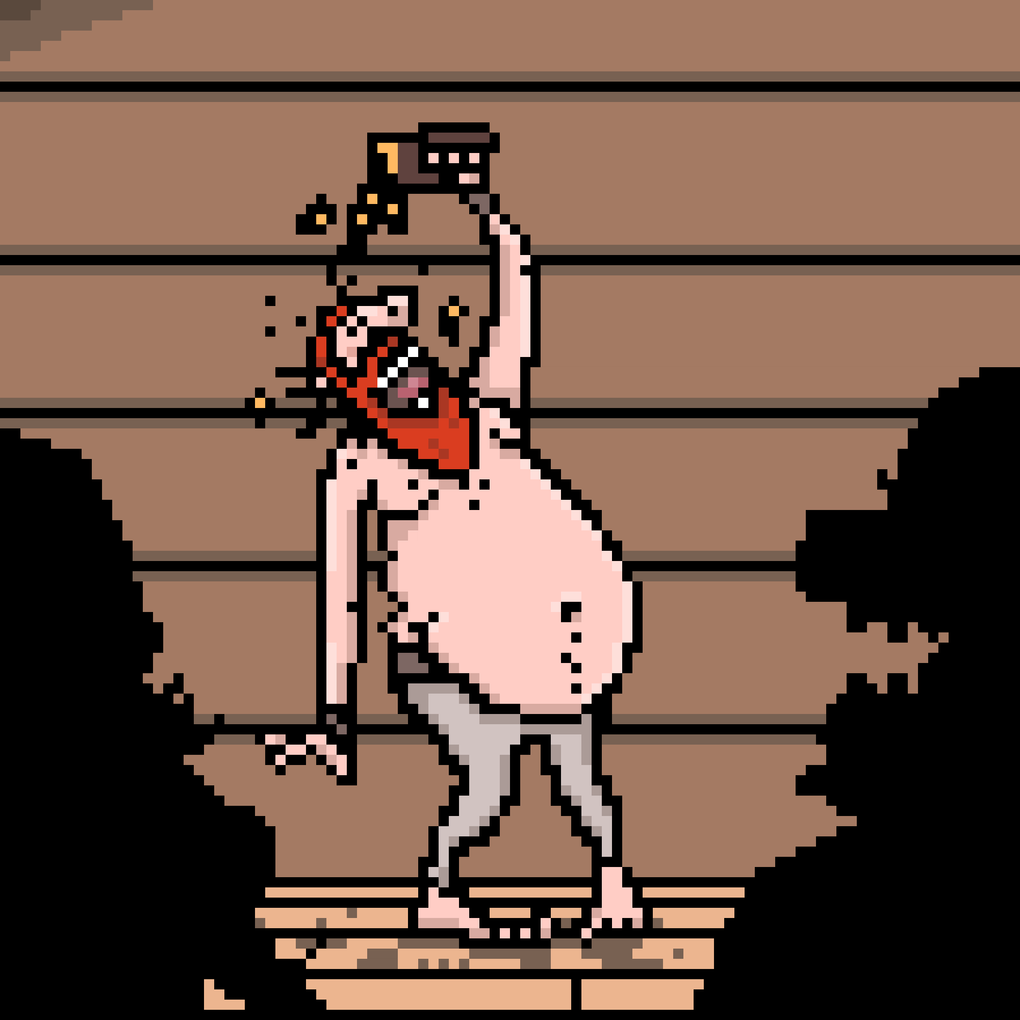 Pixel art image of drunk viking