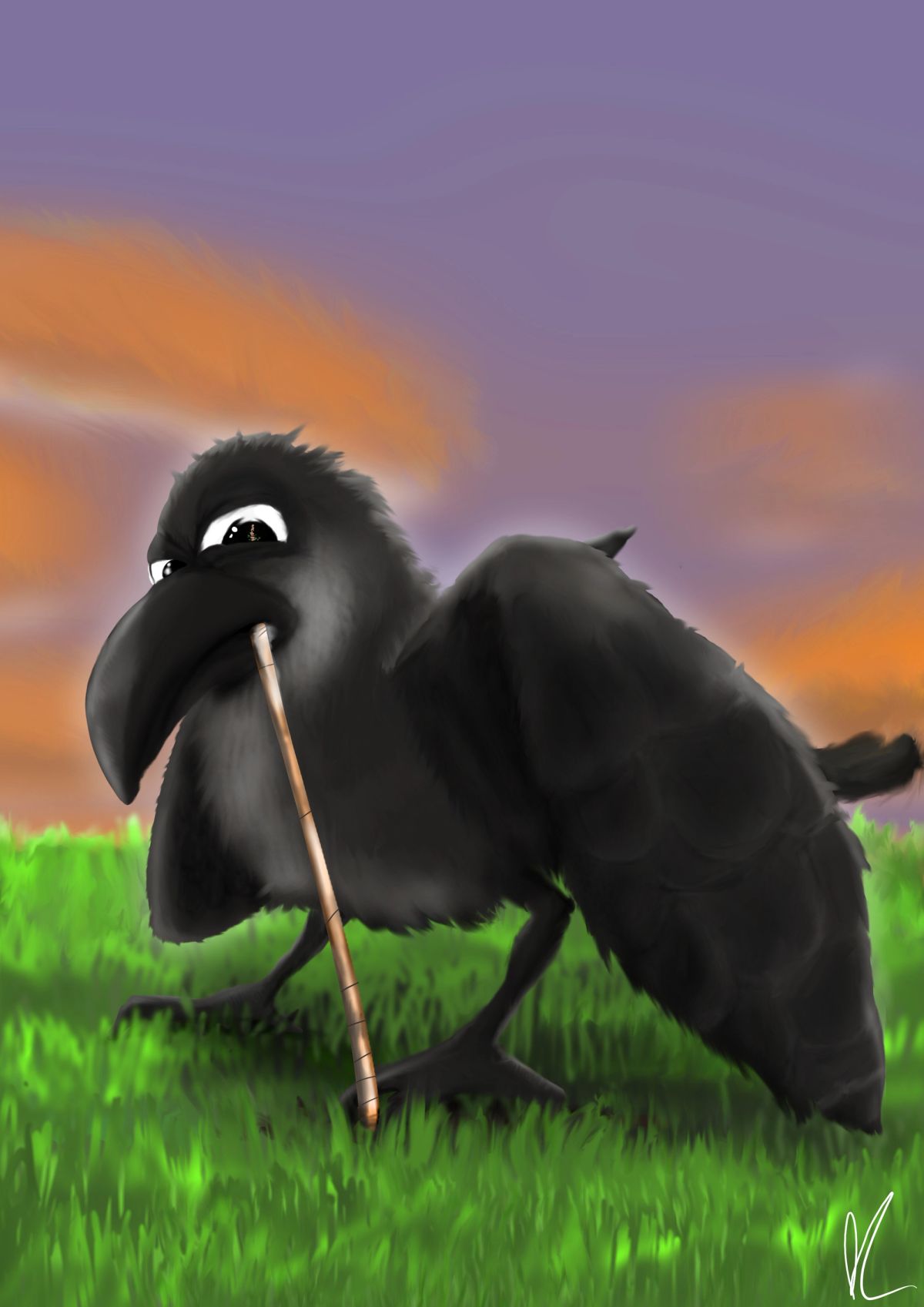 Bird having a snack