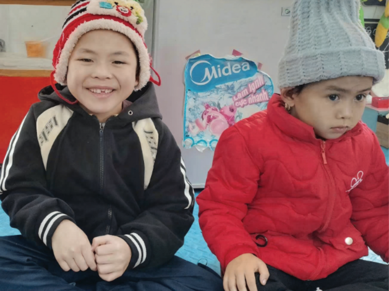 Tung (left) now plays and learns alongside his classmates. @CFA2026