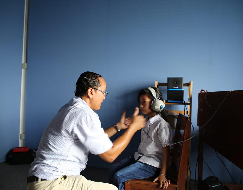 Socheata can hear in class thanks to ChildFund Cambodia