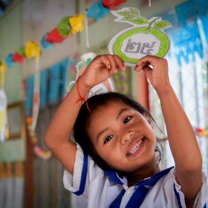Fiver-year-old Yuri enjoys her classes.