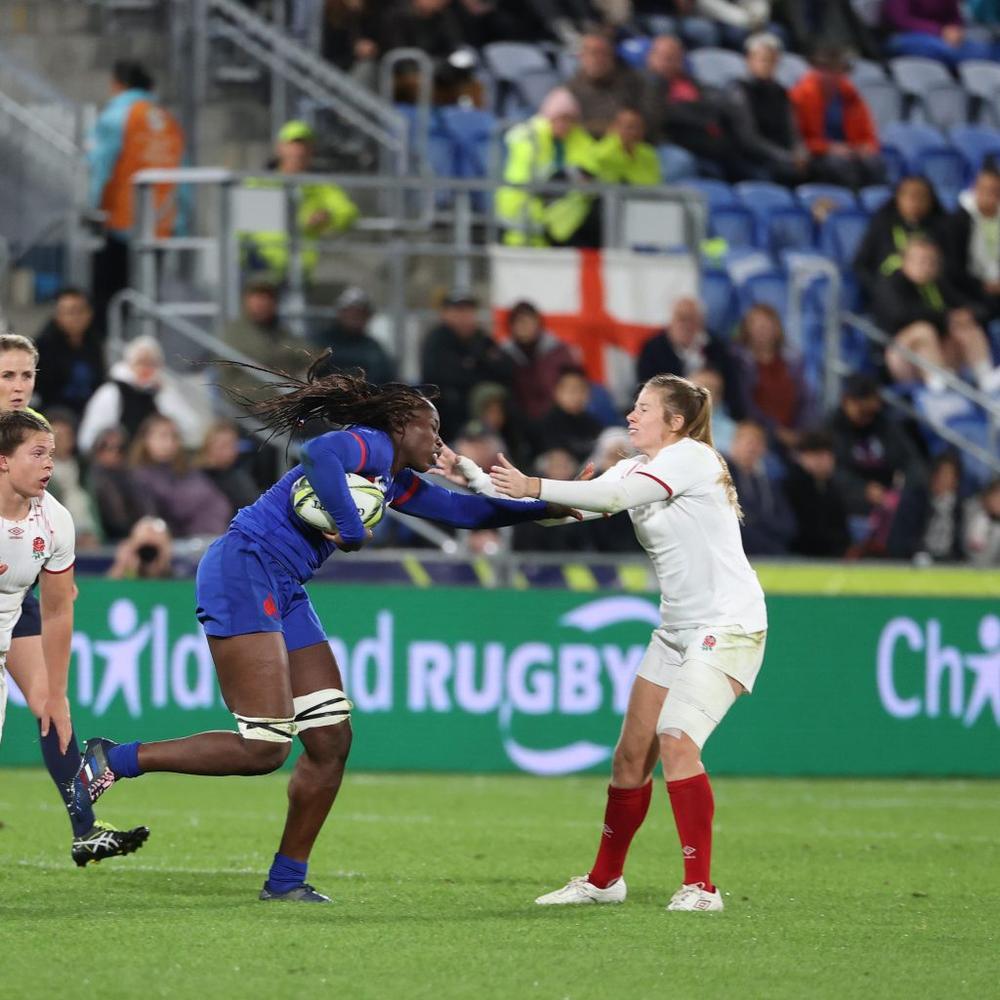 WHANGAREI, NEW ZEALAND - OCTOBER 15: During the Pool C Rugby World Cup 2021 match between France and England at Northland Events Centre on October 15, 2022, in Whangarei, New Zealand. (Photo by Fiona Goodall - World Rugby/World Rugby via Getty Images)