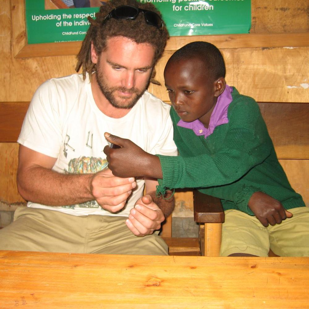 Miriam's husband with Turumpet during their sponsor visit in 2014. “Turumpet really warmed to us, especially my husband. There was a connection there. It was lovely to see him as a boy making his way in the world.”