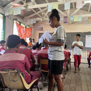 Hera and the group leading a peer education session.