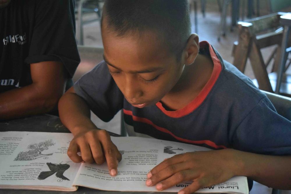 Tomas at a Reading Session in Timor-Leste