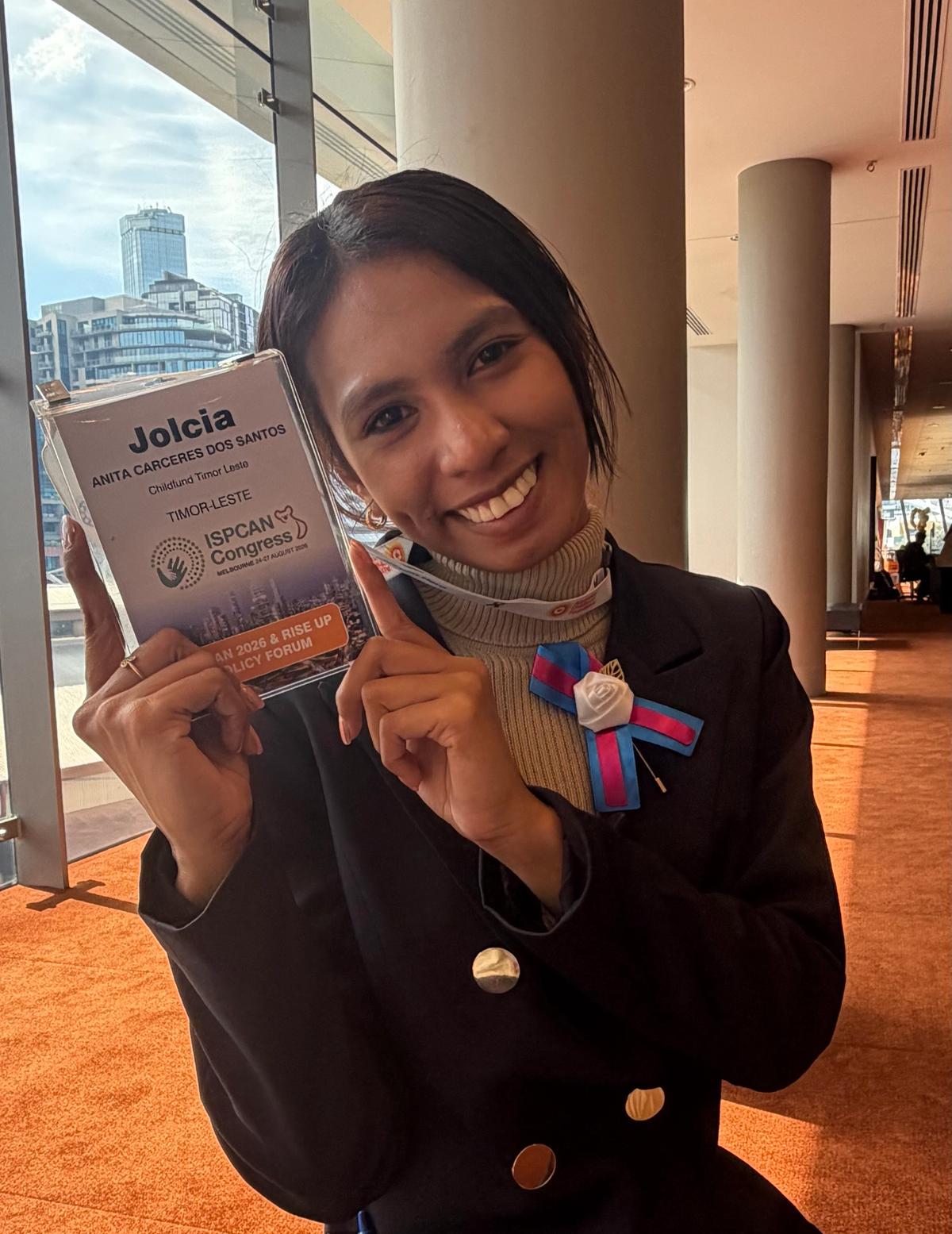 Jolcia, 20, from Timor-Leste, believes young people can help shape a safer online world. @CFA/2026