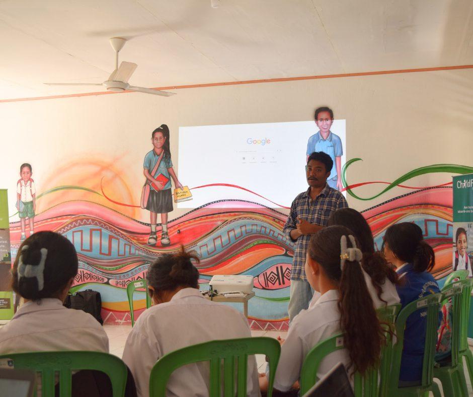 Students in Timor-Leste learning how to stay safe online.