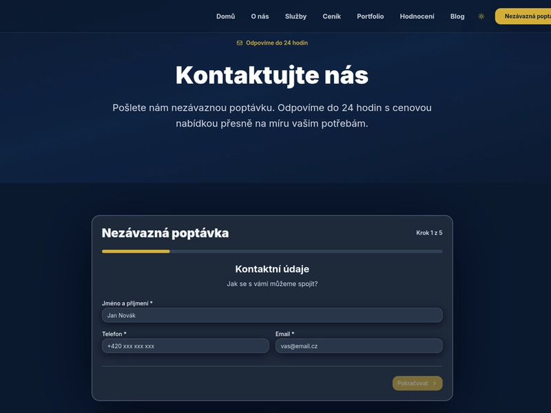 Detail kontaktního formuláře