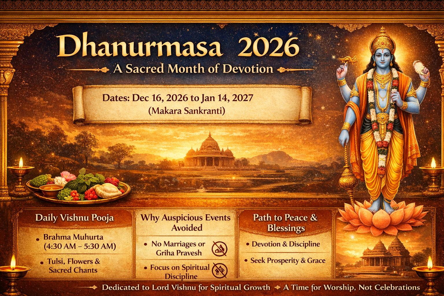  Dhanurmasa 2026: Date, Rituals, and Why Auspicious Events Are Avoided