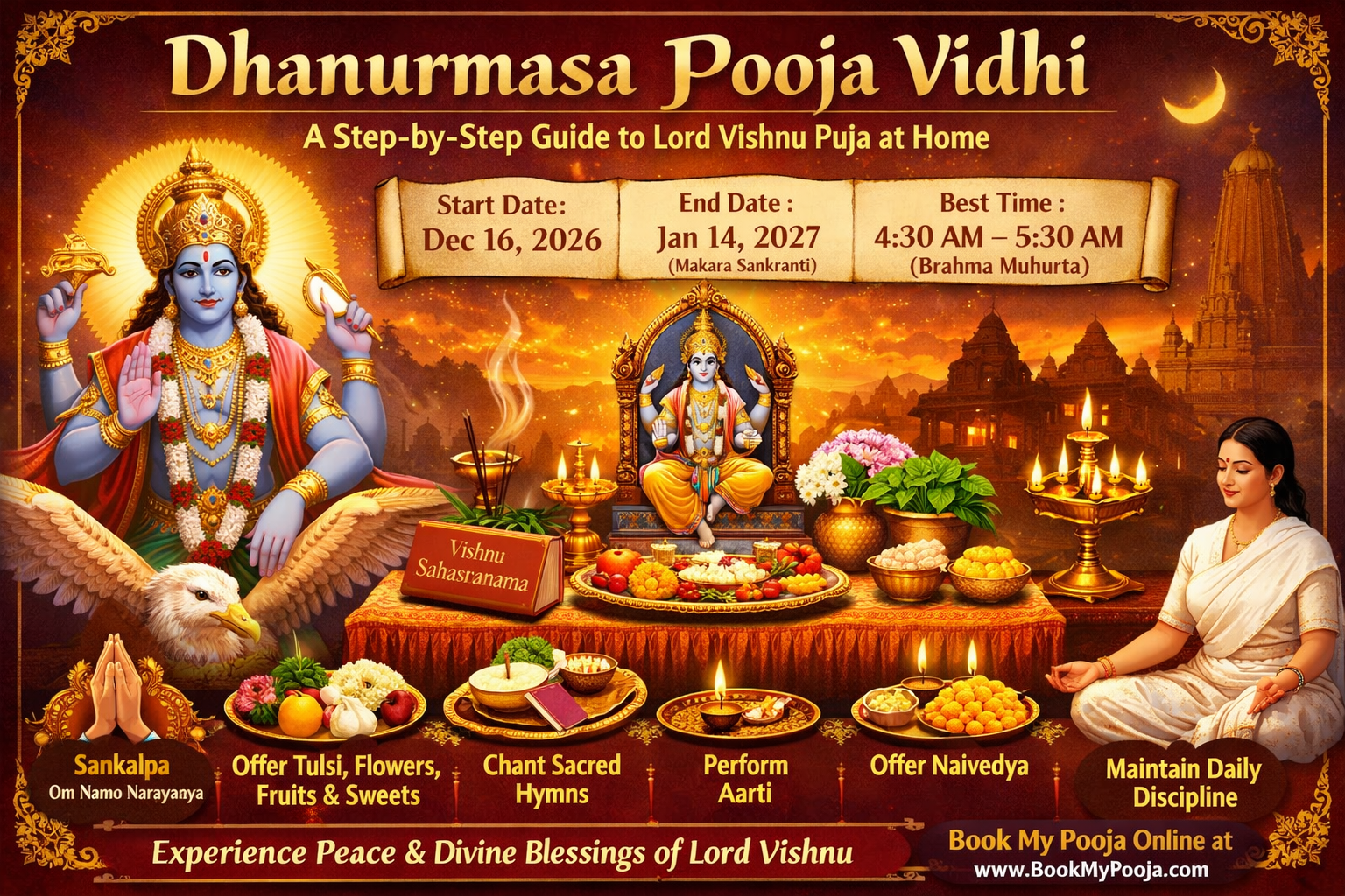 Dhanurmasa Pooja Vidhi 2026 | Step‑by‑Step Lord Vishnu Puja at Home