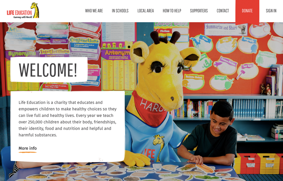 Life Education website homepage.