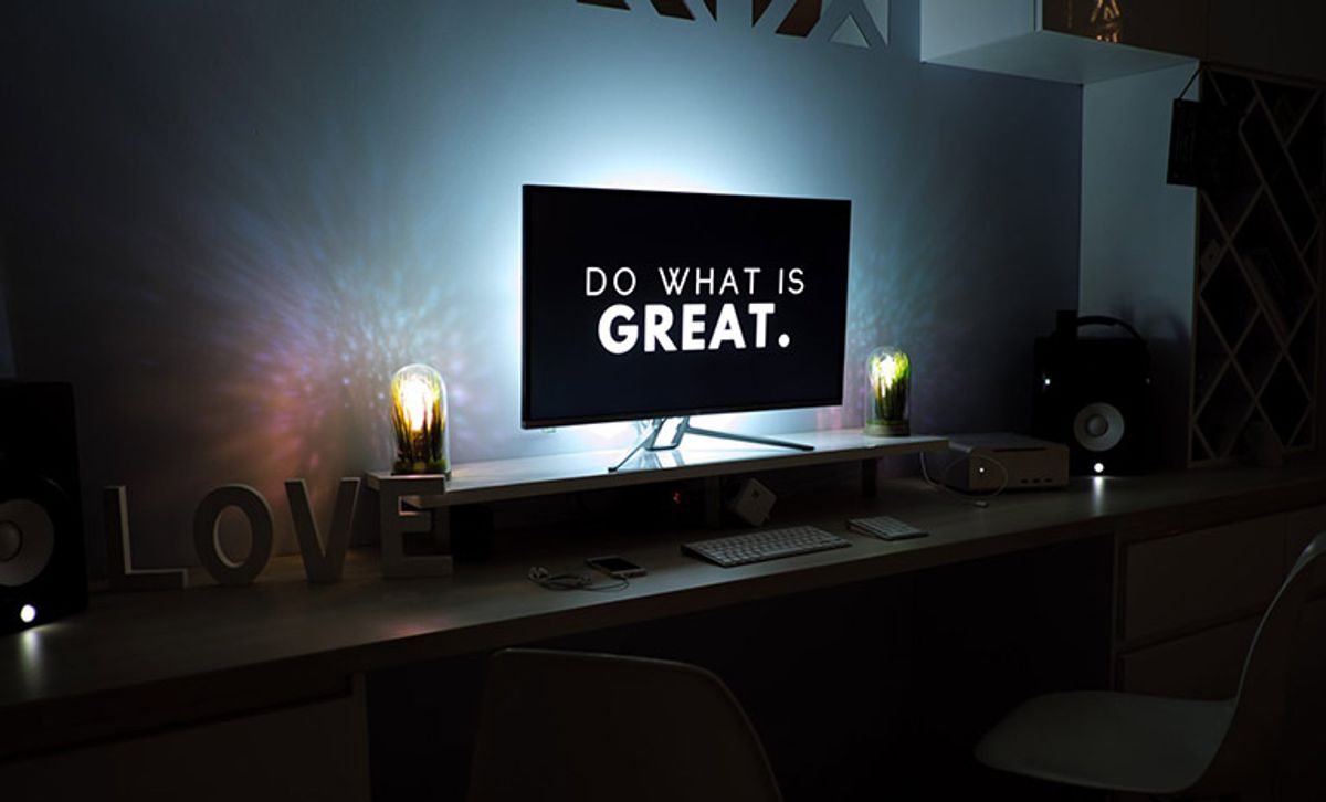 Screen showing the message 'Do what is great'.