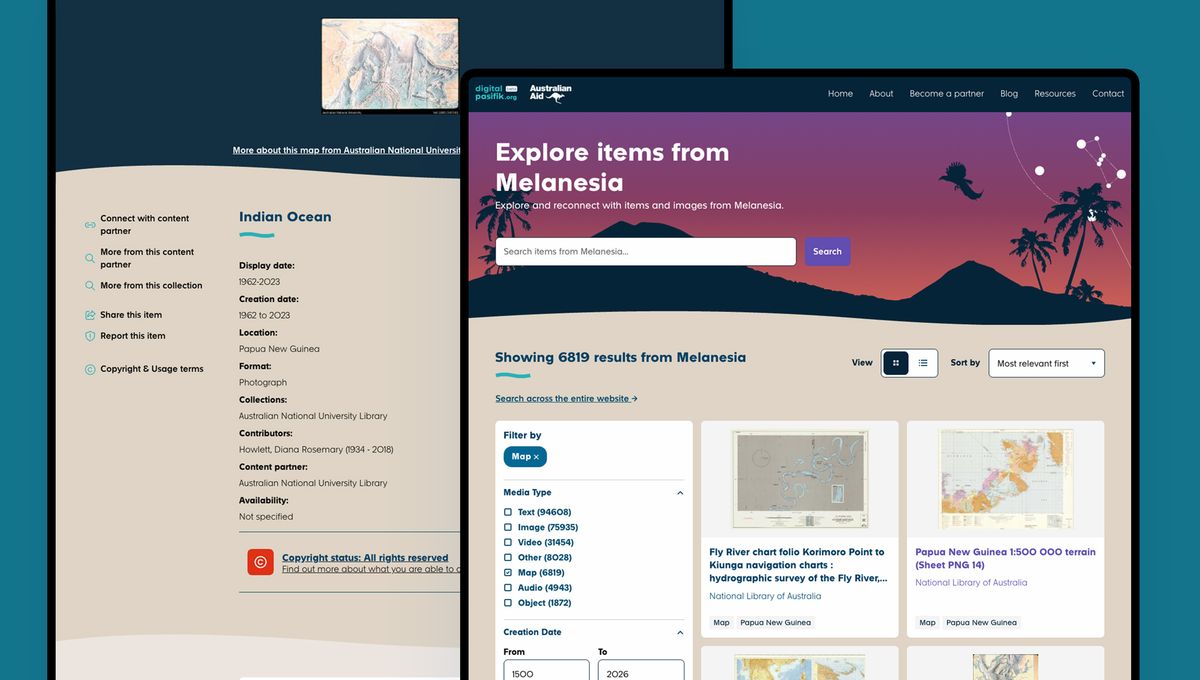 Digital Pasifik item record and Melanesia search results