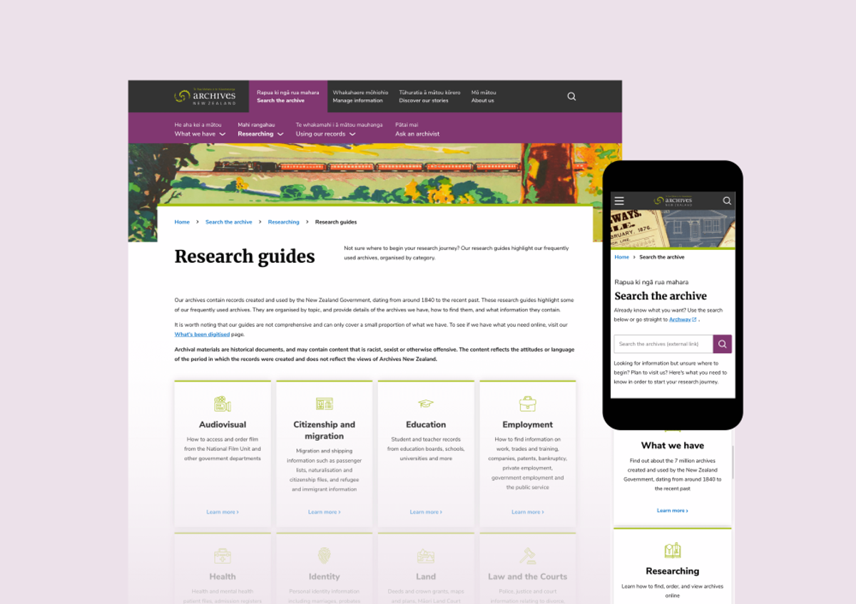 Archives - screen mockups