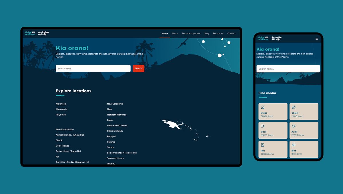 Digital Pasifik homepage on desktop and mobile