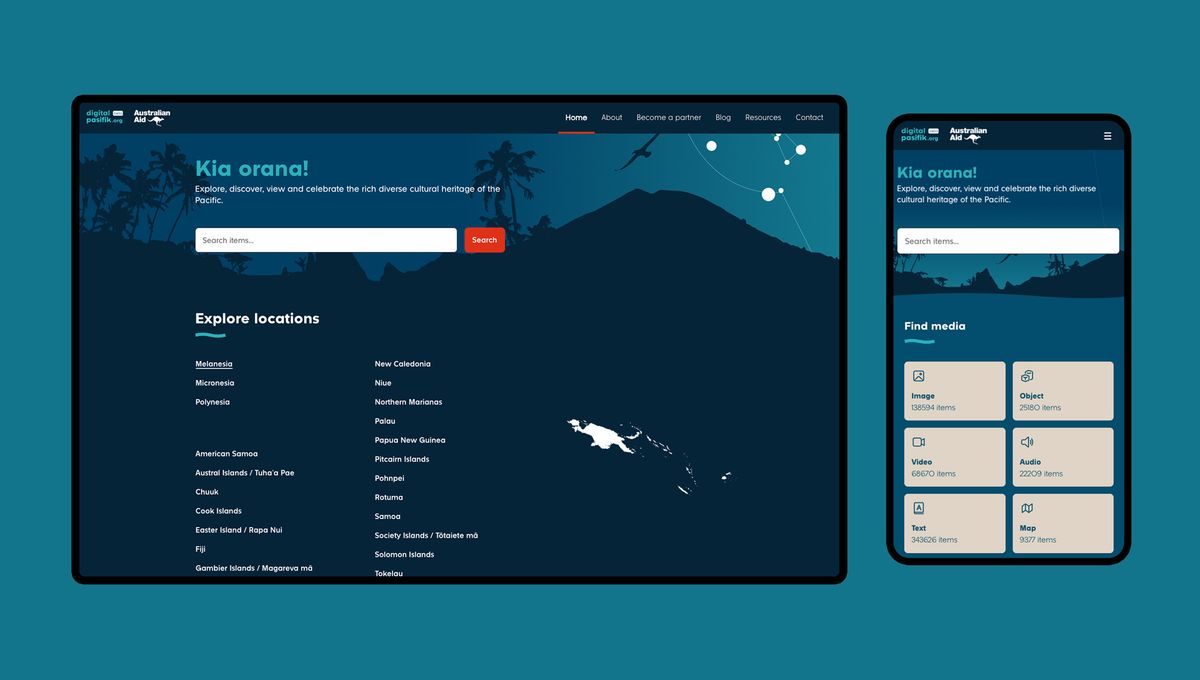 Digital Pasifik homepage on desktop and mobile