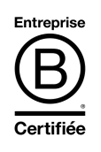 The B Corp label logo with the wording “Certified Company”.