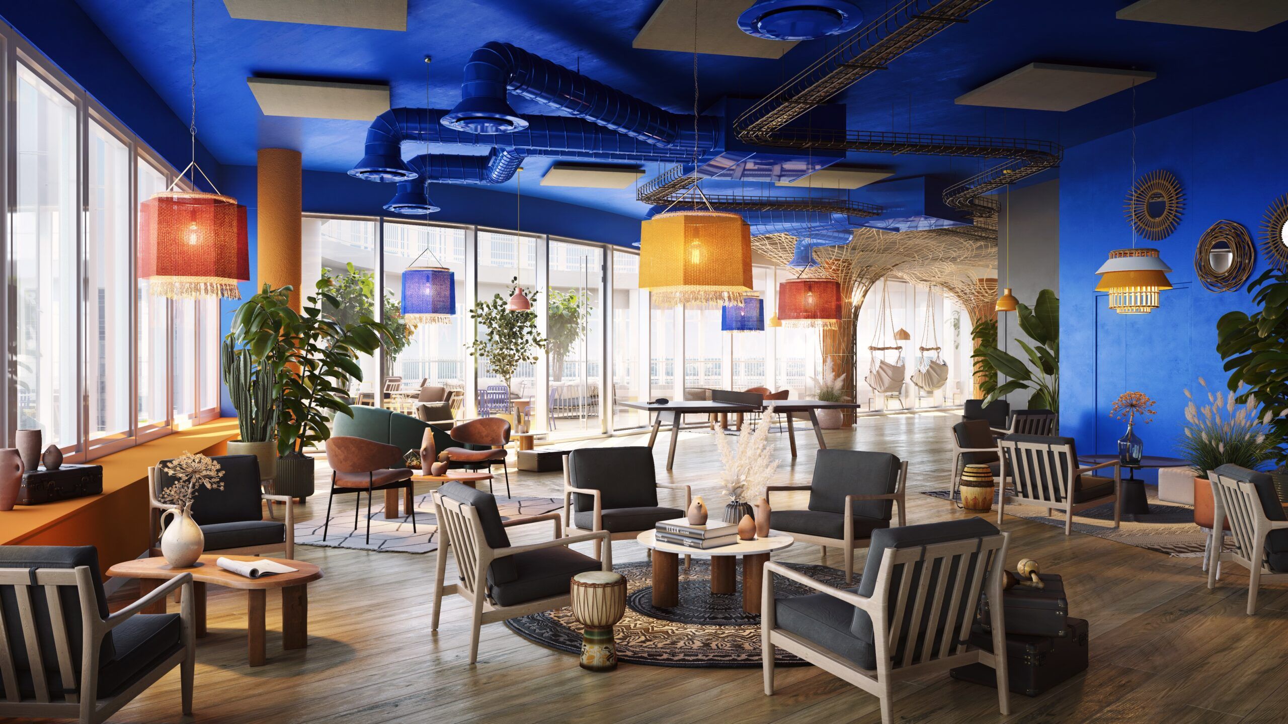 Lieu hospitality premium au design coloré et immersif chez Comet La Défense