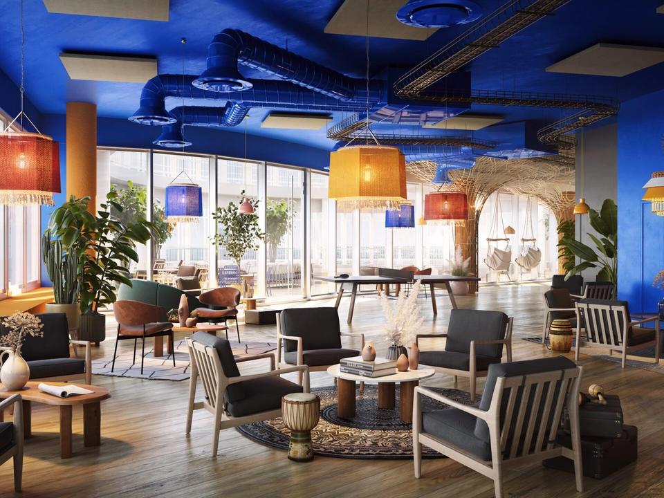 Lieu hospitality premium au design coloré et immersif chez Comet La Défense