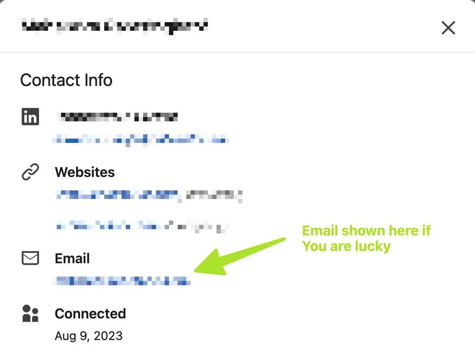 On rare occasions an email address is available within the Contact Info screen.