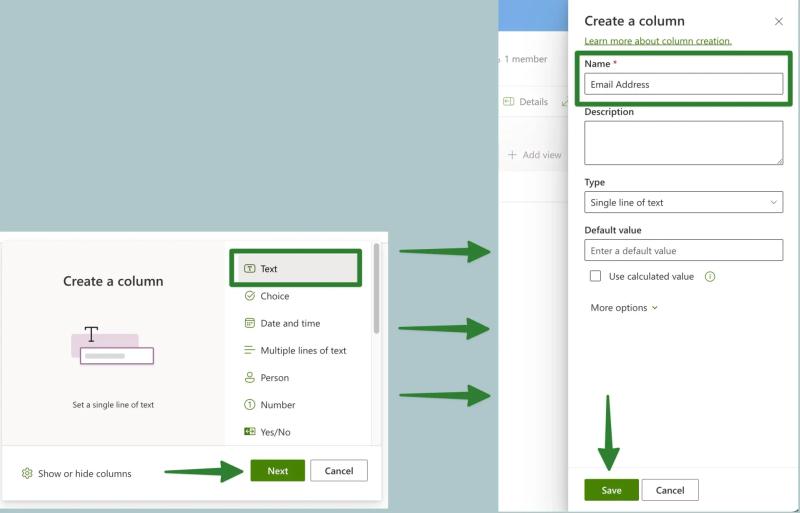 SharePoint Online new list creation menu showing List option highlighted in dropdown from New button on site home page