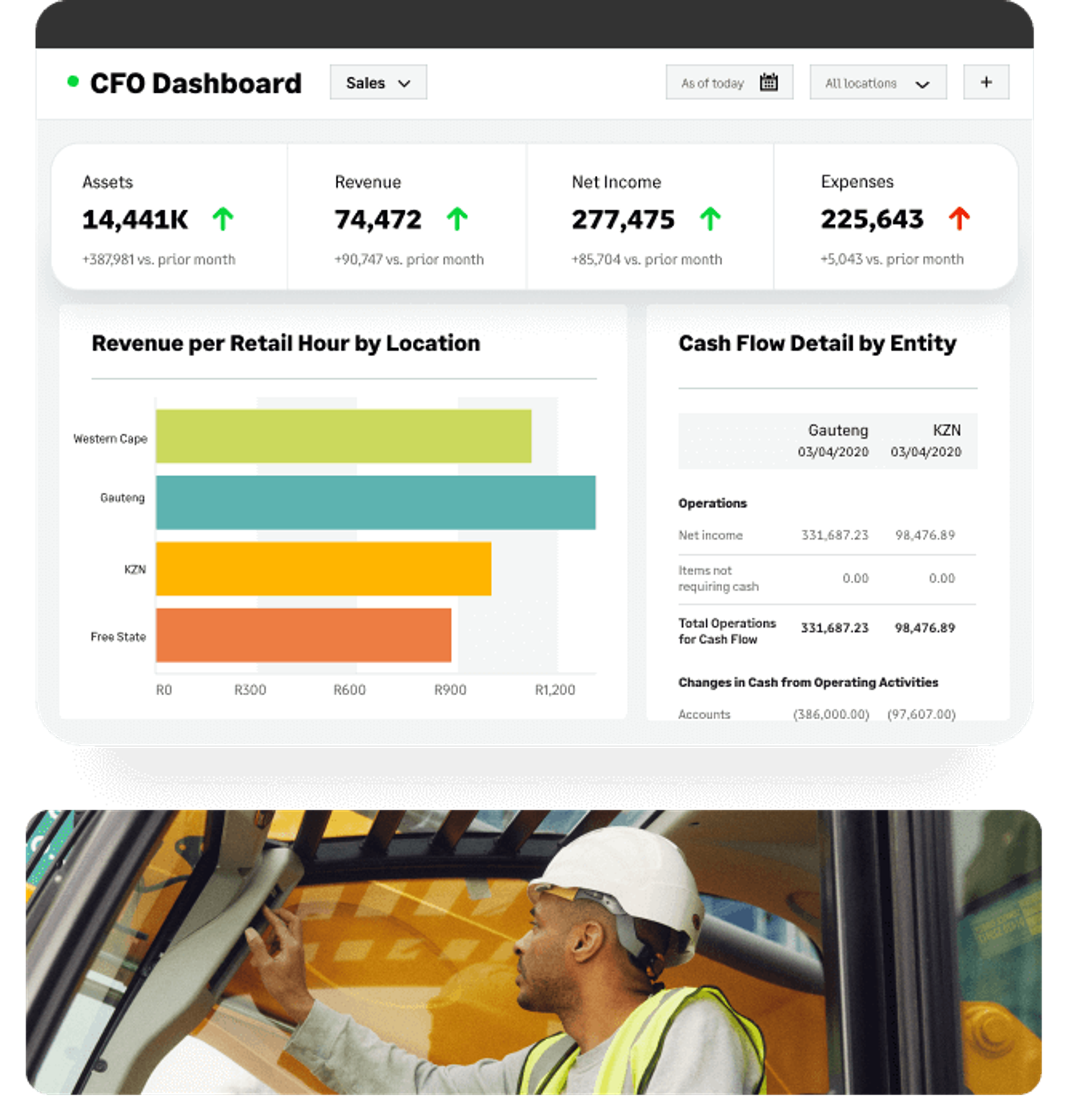 Screenshot of Sage Intacct showing ERP modules.