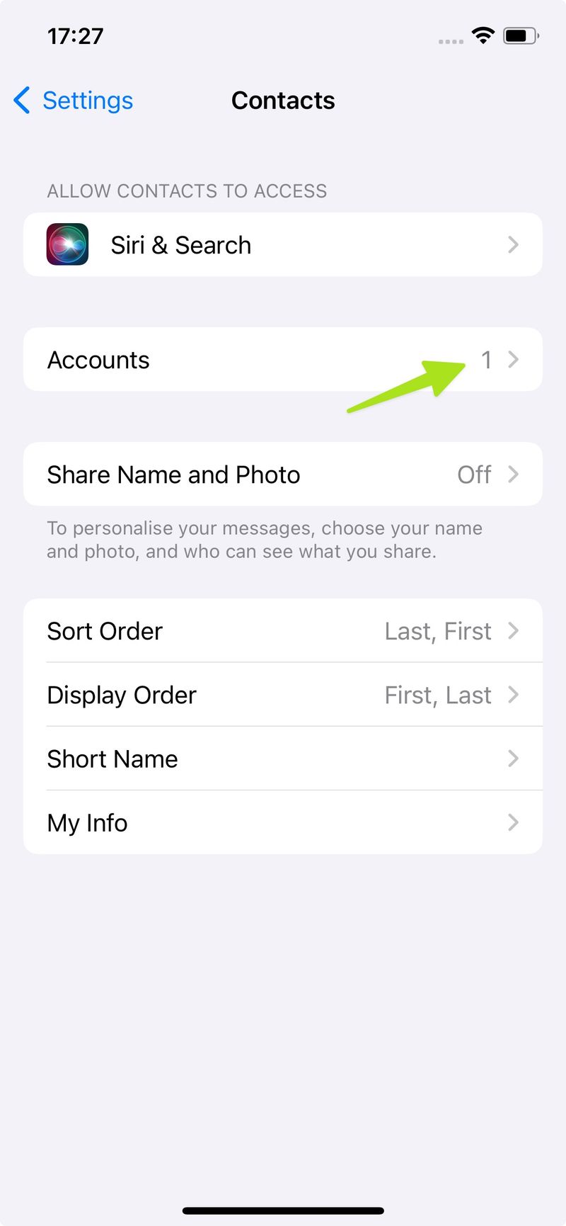 By default iCloud is set as the default account