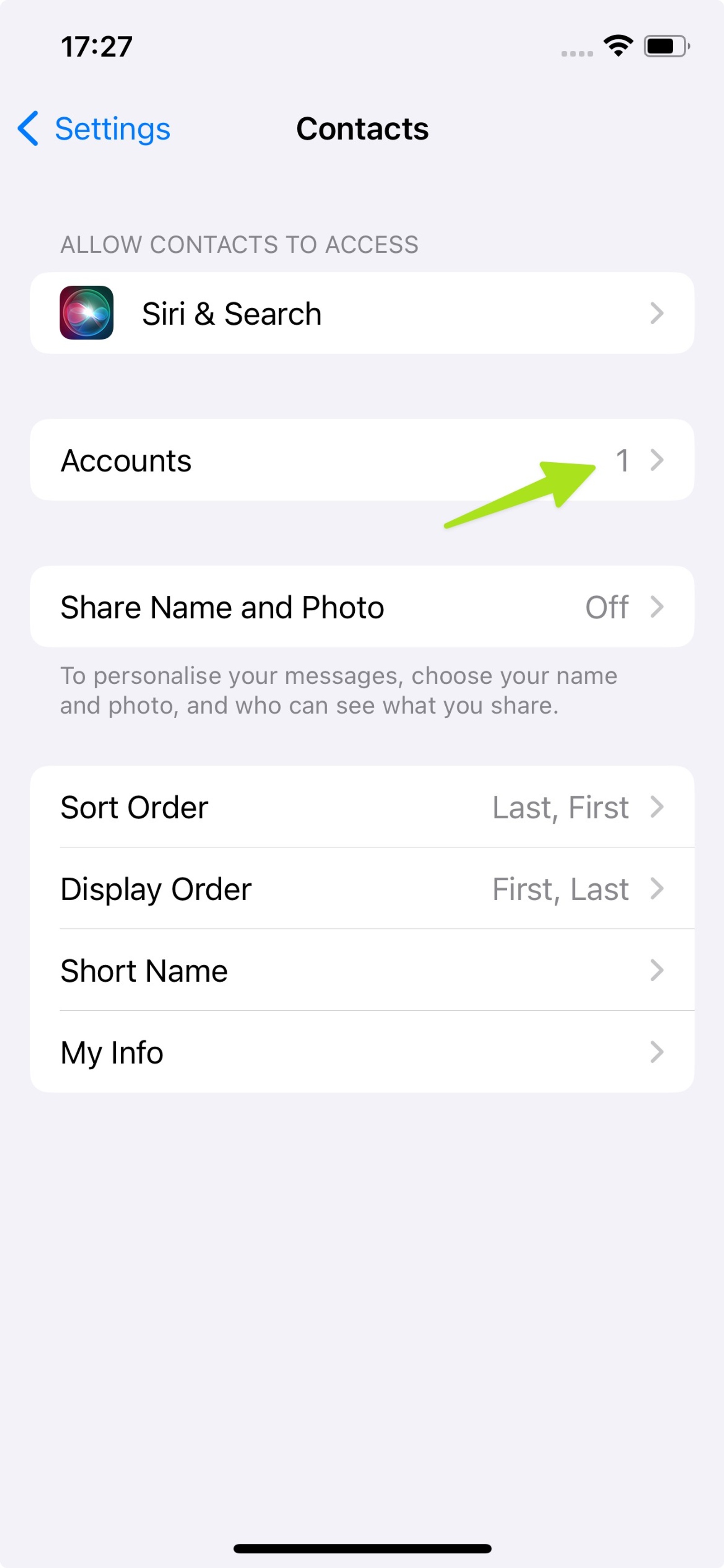 By default iCloud is set as the default account