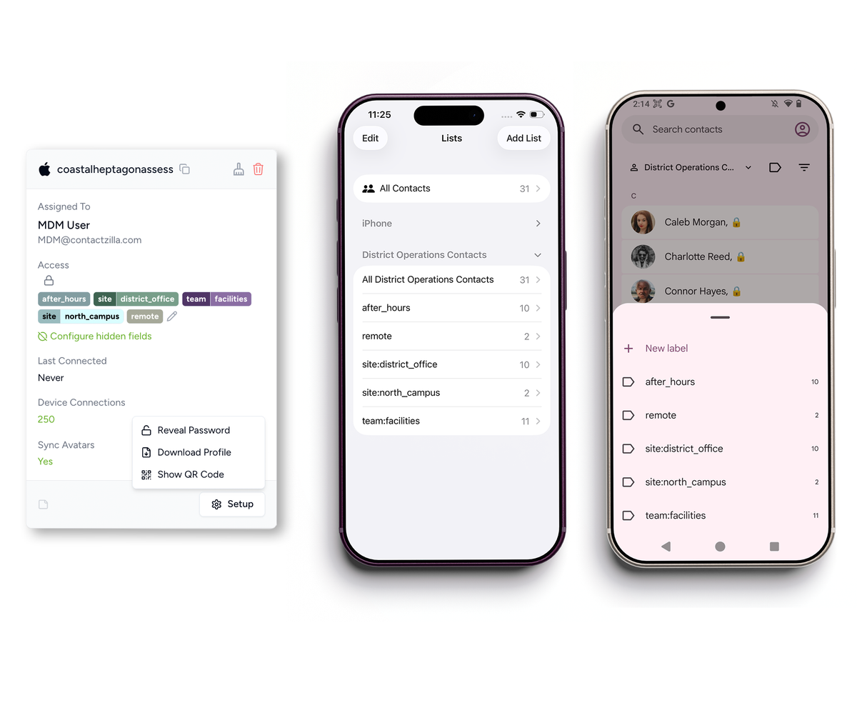 Keep shared contact lists controlled after deployment