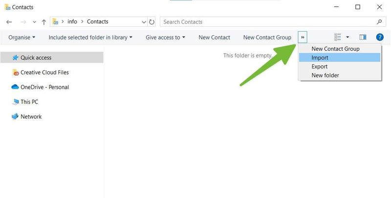 Exporting the contacts to CSV in Google contacts