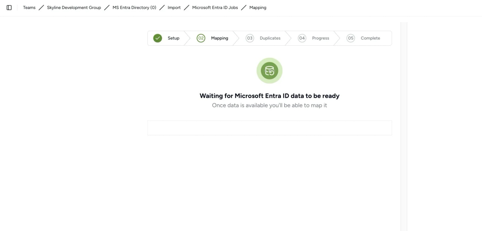 Contactzilla preparing Microsoft Entra ID data before field mapping begins