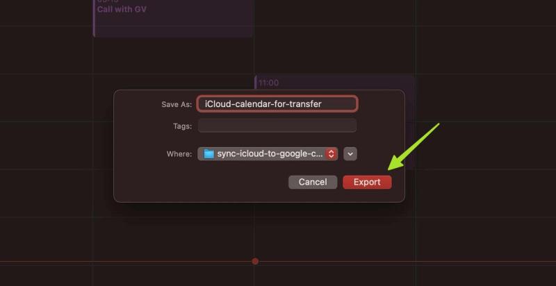 Exporting the iCloud calendar as a .ics file.