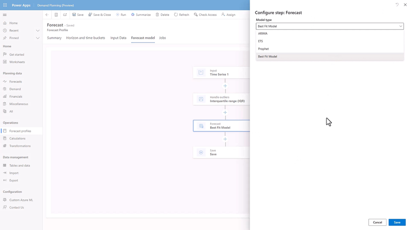 Screenshot of Dynamics 365 with fleet management app.
