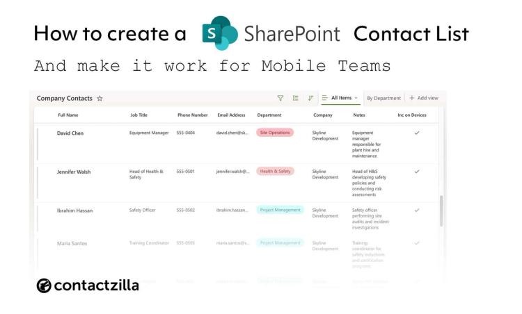 How to Create a Sharepoint Contact List in Microsoft 365