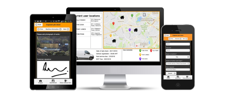 Diagram illustrating key steps in preparing for field service management software: Conduct needs analysis, evaluate process flexibility, assess integration capabilities, and consider mobile functionality. Each step includes 2-3 key considerations.