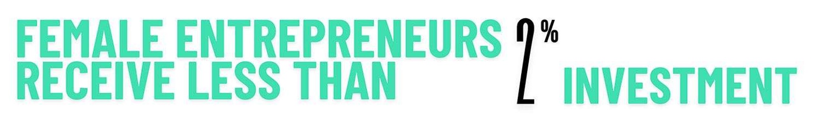 Female Entrepreneurs receive less than 2% investment.