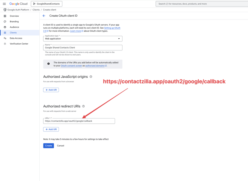 Make sure the redirect URI is filled out correctly