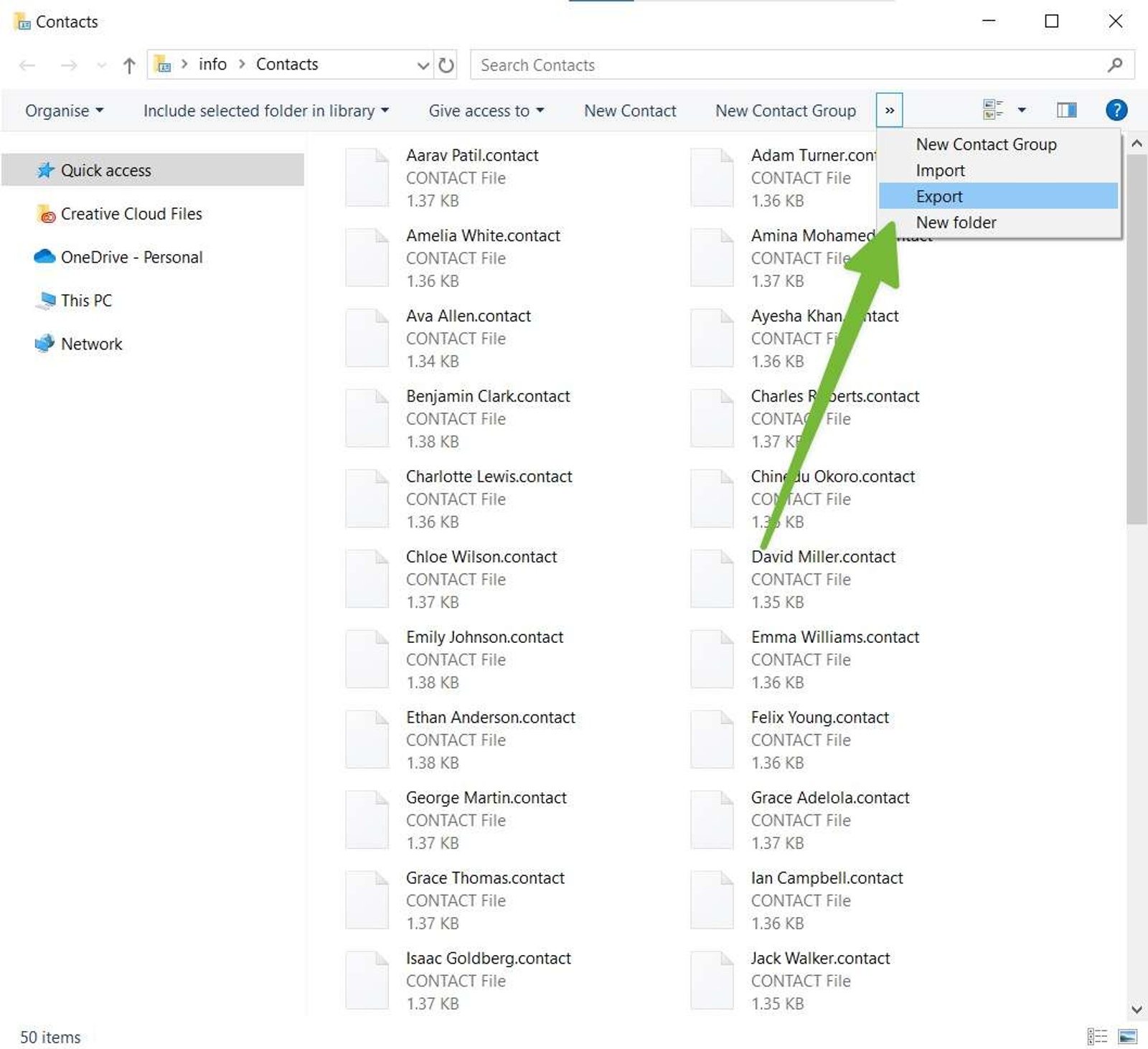 Some mapping options when importing a CSV file into Mac Contacts