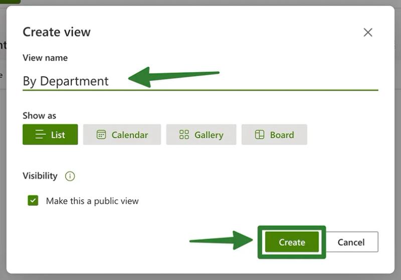   Choice column creation showing Department field with IT and Engineers options configured for dropdown selection