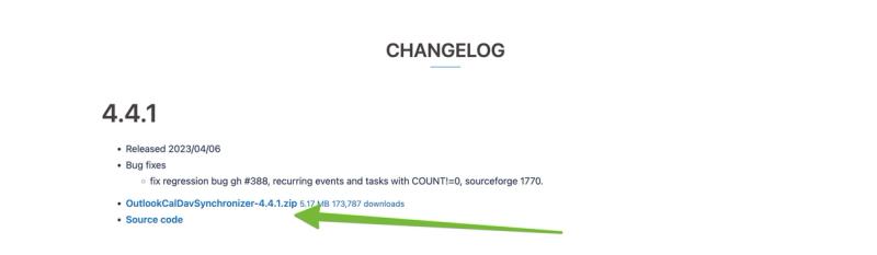 Download the installer from Caldav synchronizer website.