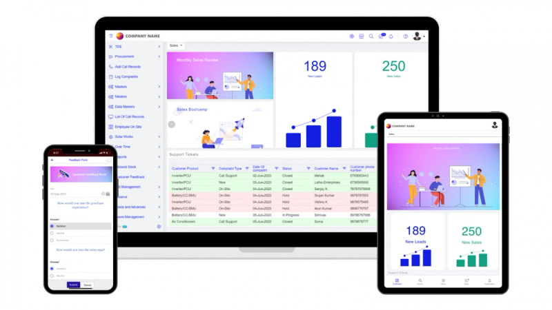 Quixy's drag-and-drop interface for creating custom field service workflows and forms