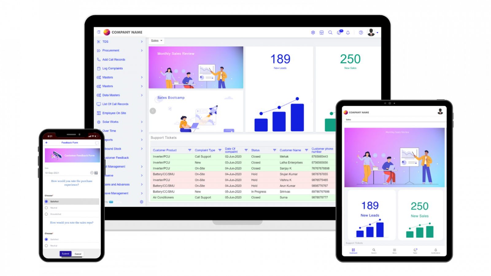 Quixy's drag-and-drop interface for creating custom field service workflows and forms