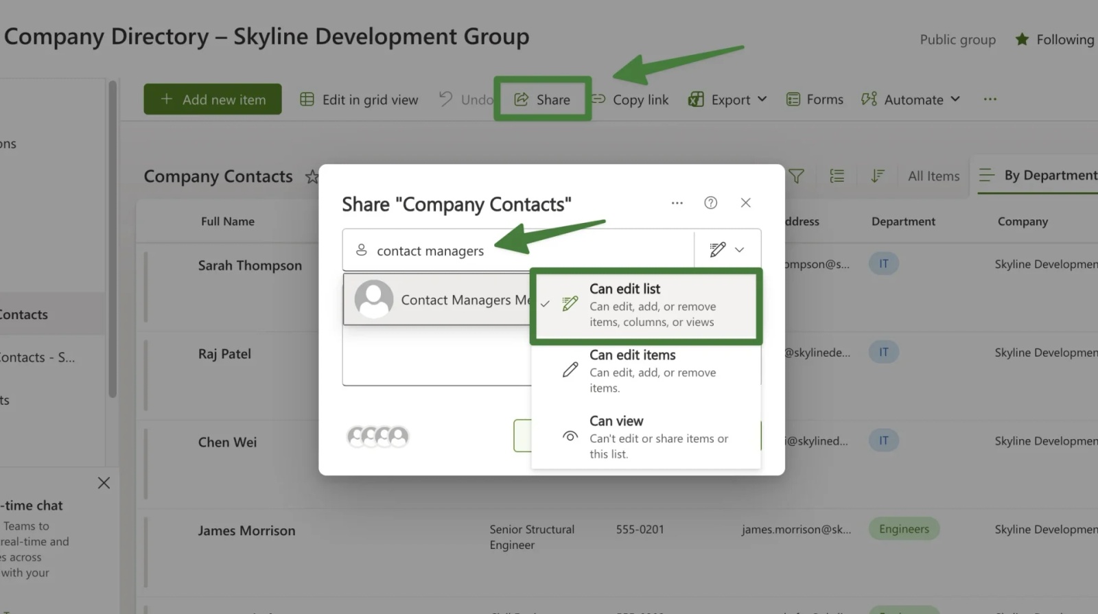 Google Sheets selection of multiple contact rows and columns highlighted with Copy command in context menu