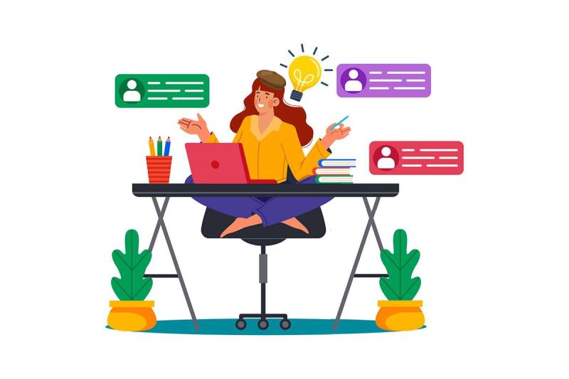 lady sitting at desk preparing to merge vcf files.