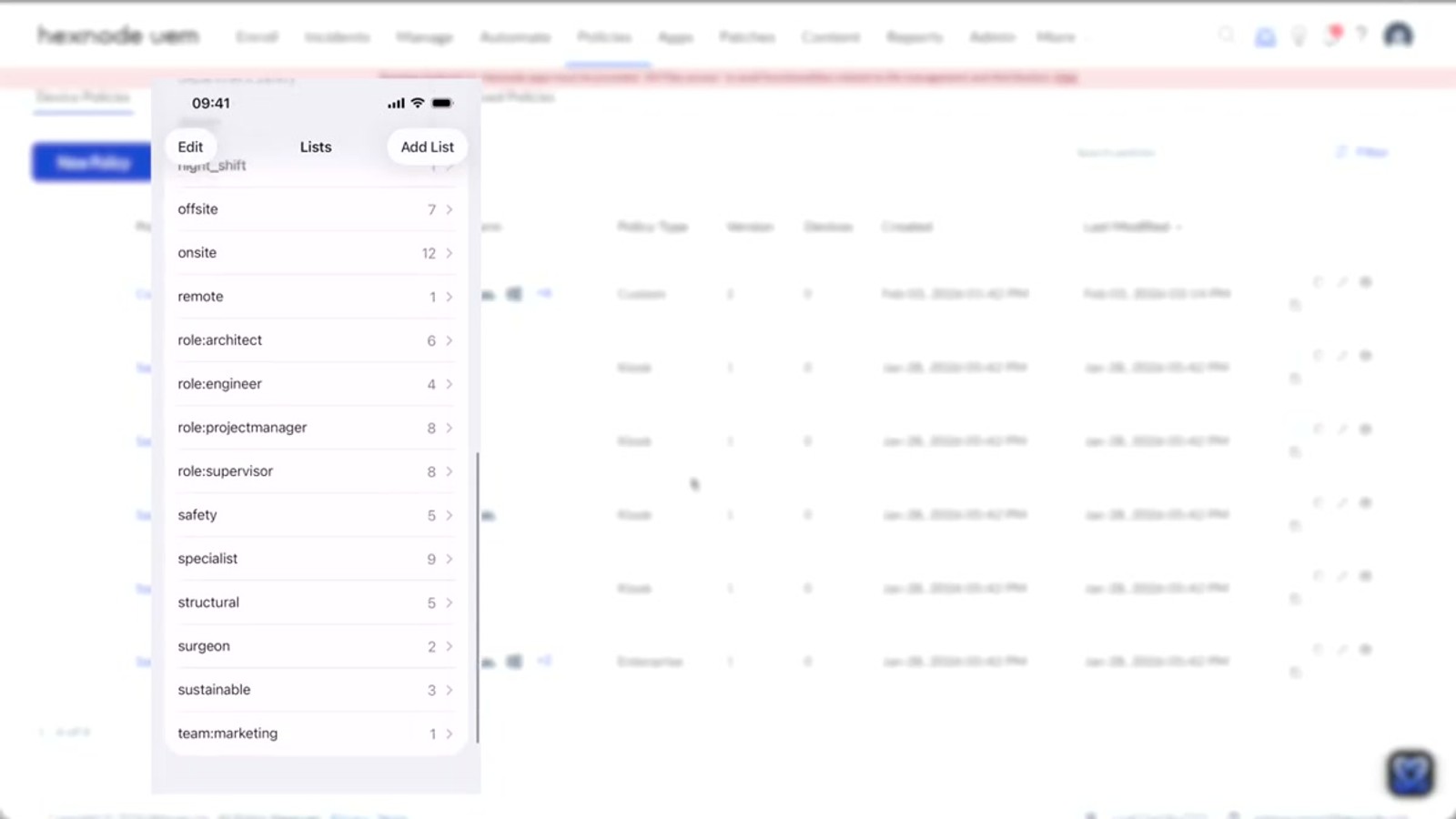 iPhone showing the native Contacts app with the deployed Contactzilla address book and organized contact lists