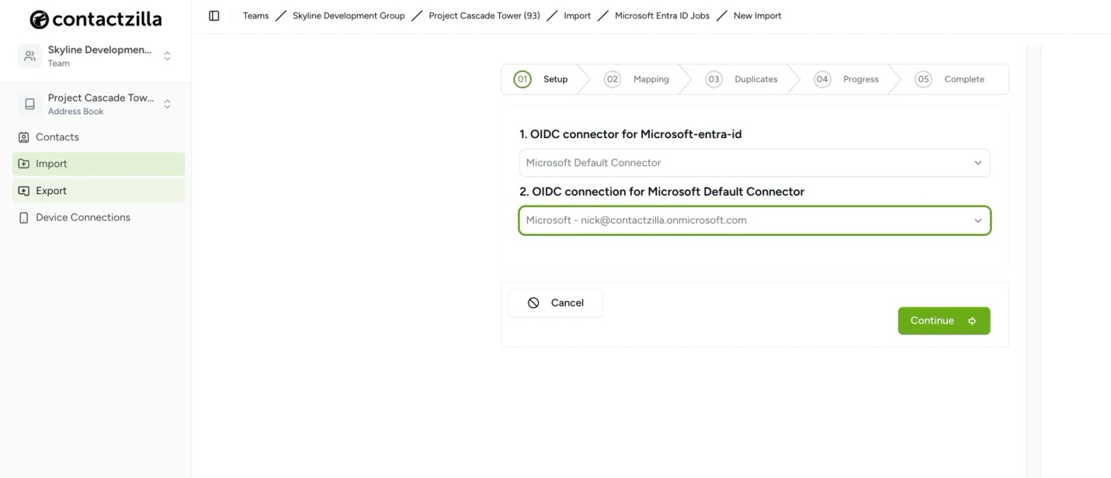 Shared contact list displayed on multiple iPhone devices showing company directory sync across team phones.