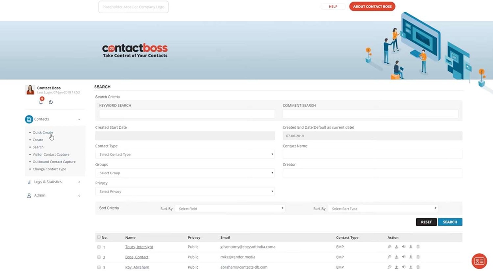 Business owners accessing a contact database whilst operating their small business.