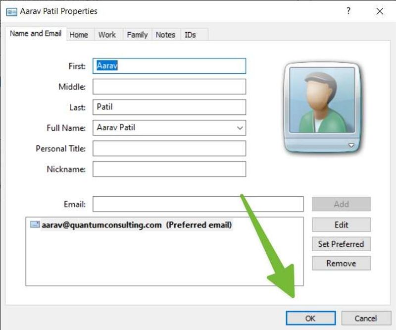 Open Contacts via the Windows Run box