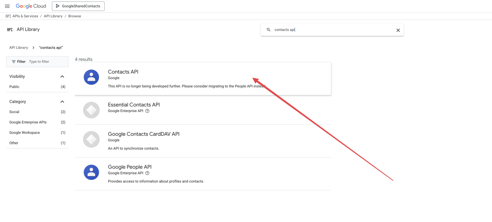 Even though it says it is legacy you need to enable the Contacts API